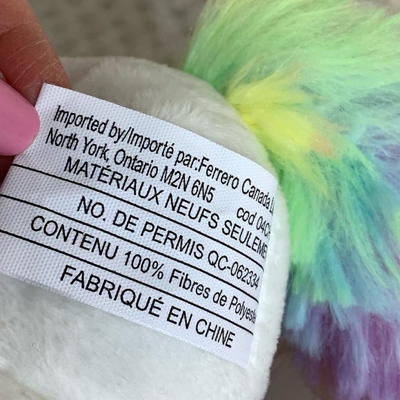 Kinder Surprise Ferrero Rainbow Plush Unicorn Stuffed Animal Embroidered Eyes - Picture 9 of 10